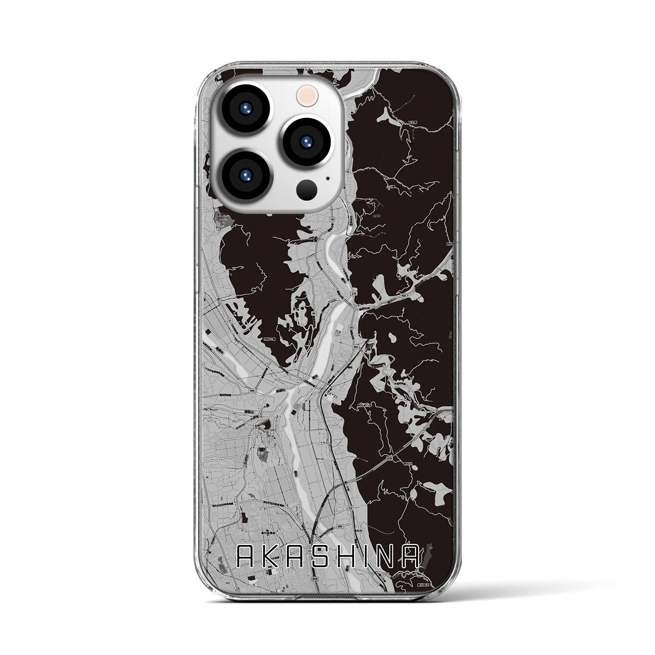 【明科(長野県)】地図柄iPhoneケース(クリアタイプ)