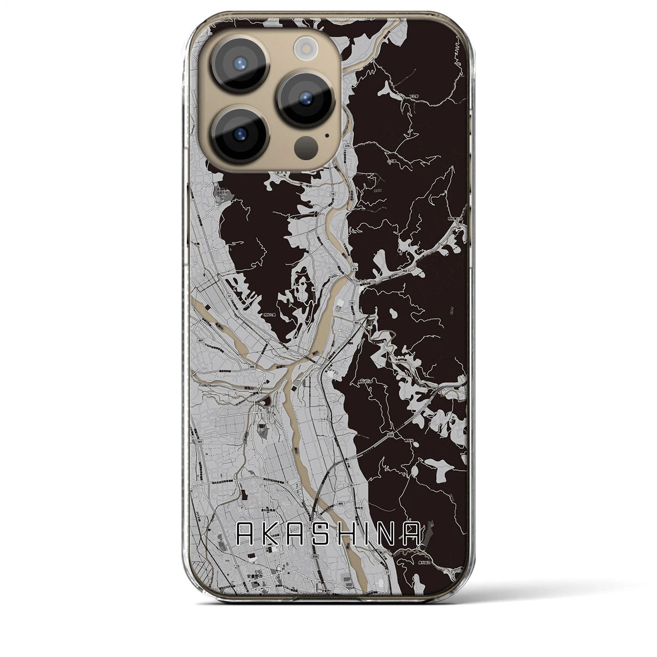 【明科(長野県)】地図柄iPhoneケース(クリアタイプ)