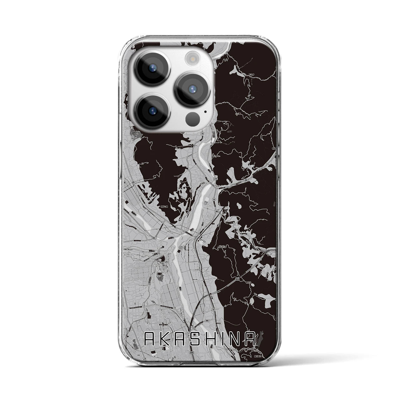 【明科(長野県)】地図柄iPhoneケース(クリアタイプ)