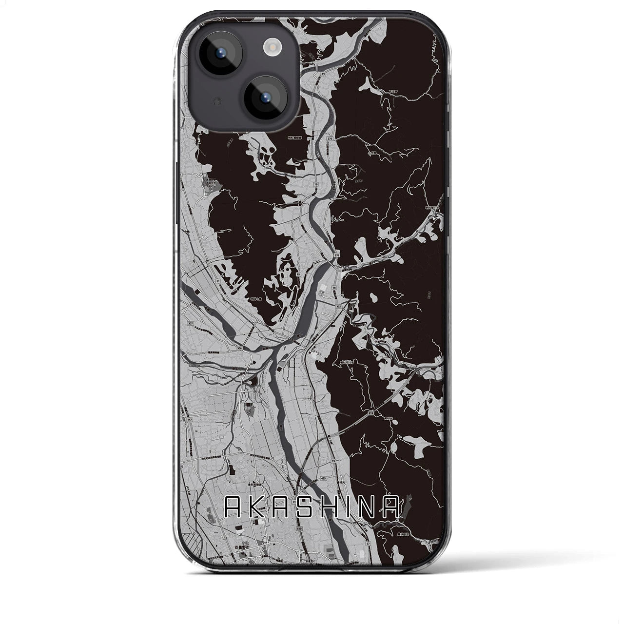 【明科(長野県)】地図柄iPhoneケース(クリアタイプ)