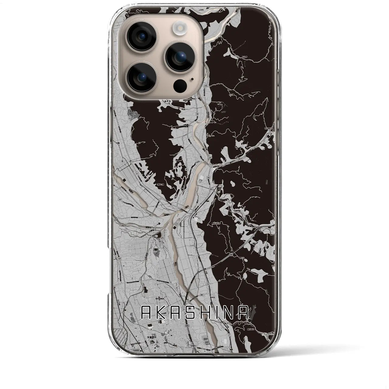 【明科(長野県)】地図柄iPhoneケース(クリアタイプ)