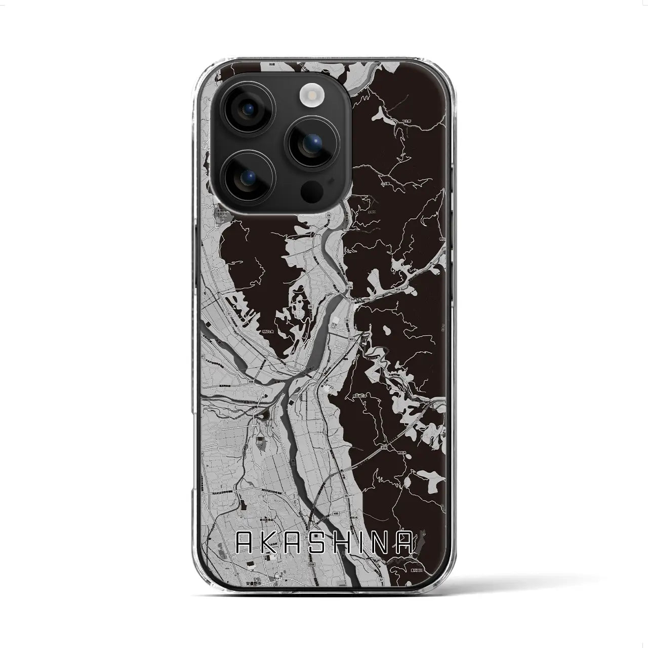 【明科(長野県)】地図柄iPhoneケース(クリアタイプ)