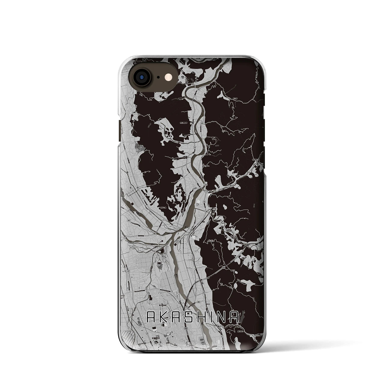 【明科(長野県)】地図柄iPhoneケース(クリアタイプ)