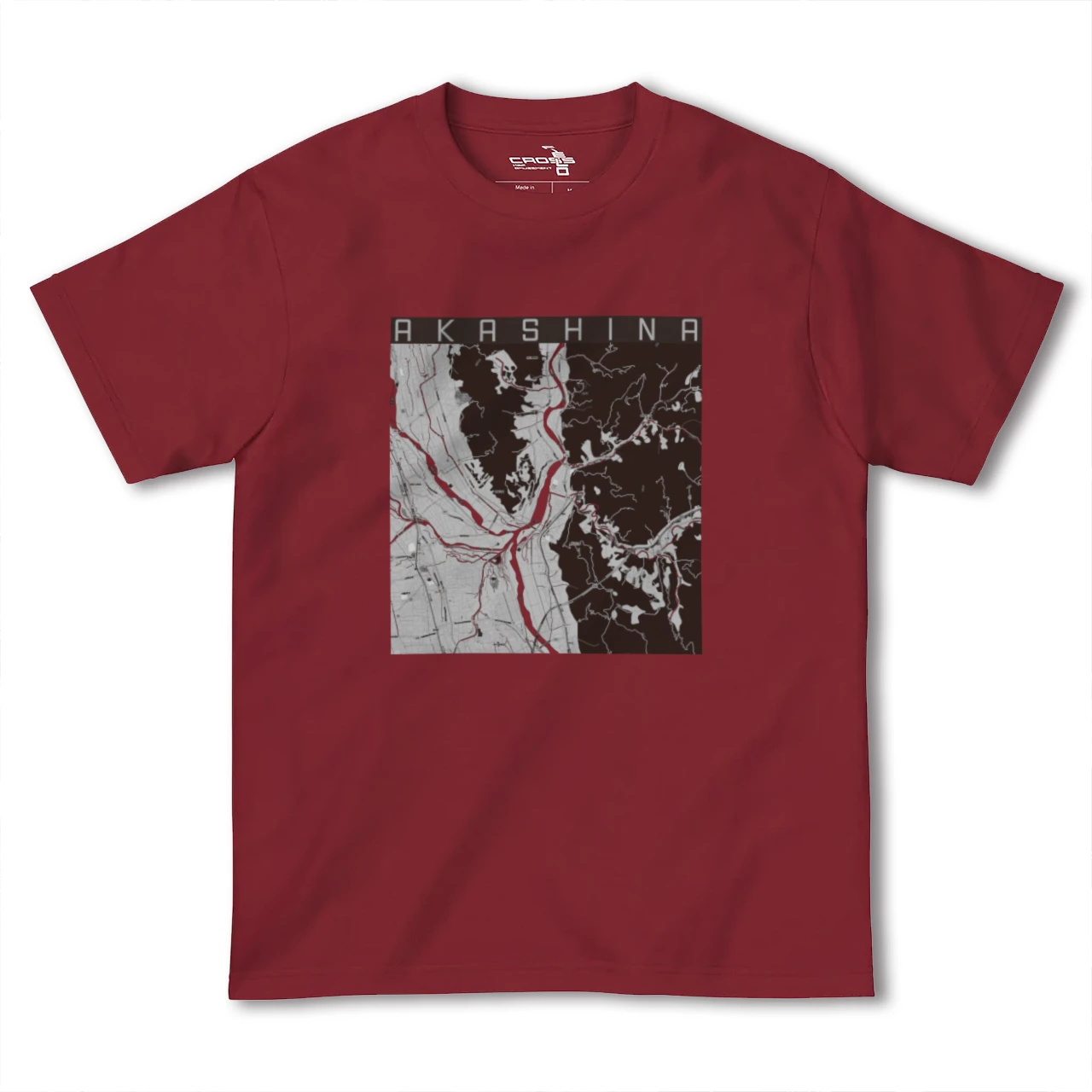 【明科(長野県)】地図柄ヘビーウェイトTシャツ