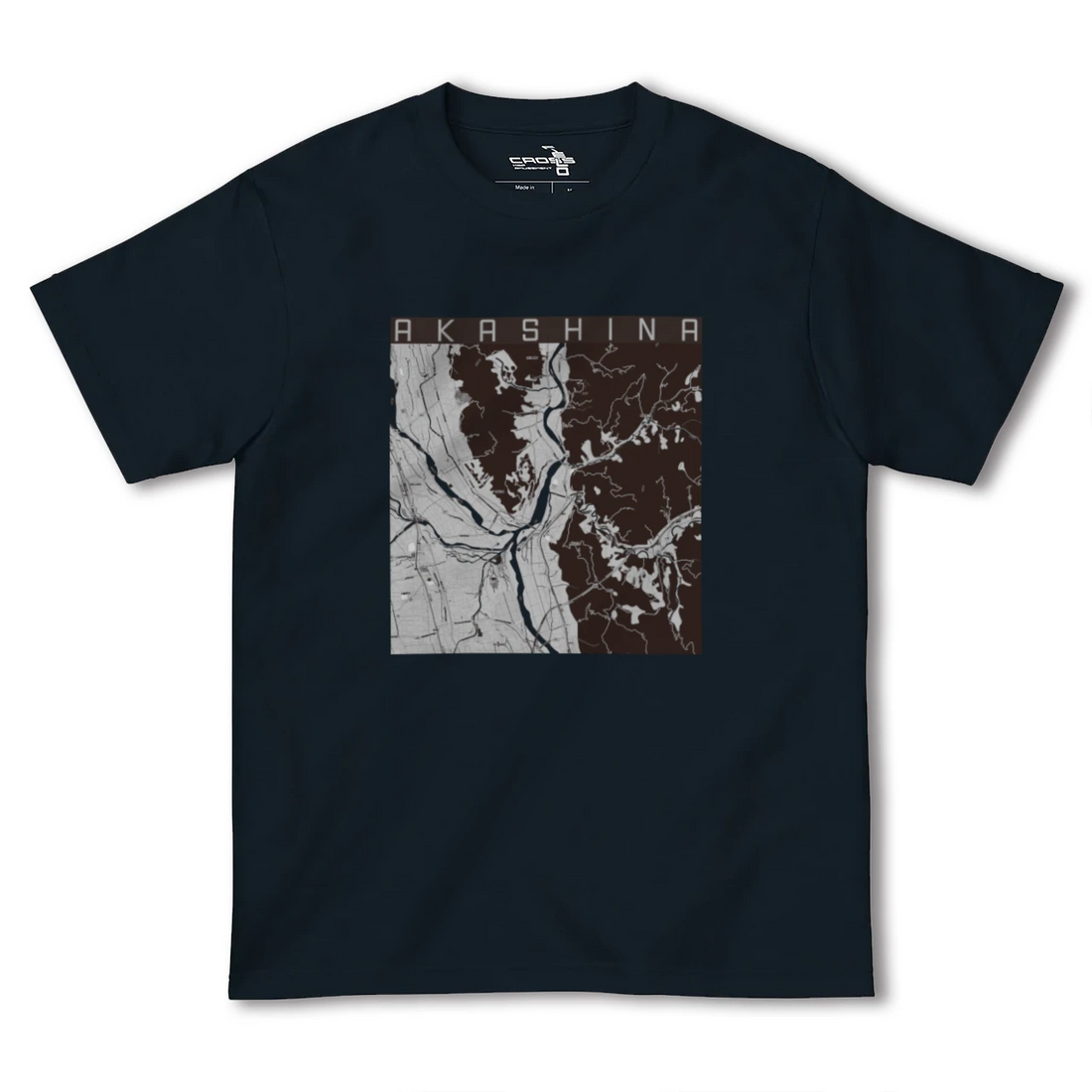 【明科(長野県)】地図柄ヘビーウェイトTシャツ