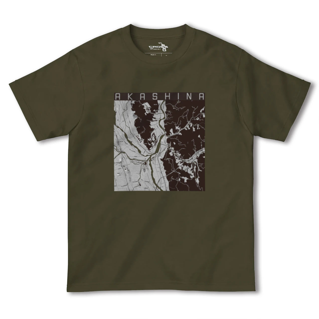 【明科(長野県)】地図柄ヘビーウェイトTシャツ