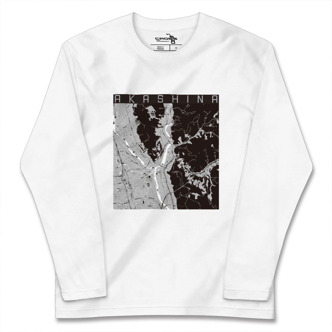 【明科(長野県)】地図柄ロングスリーブTシャツ