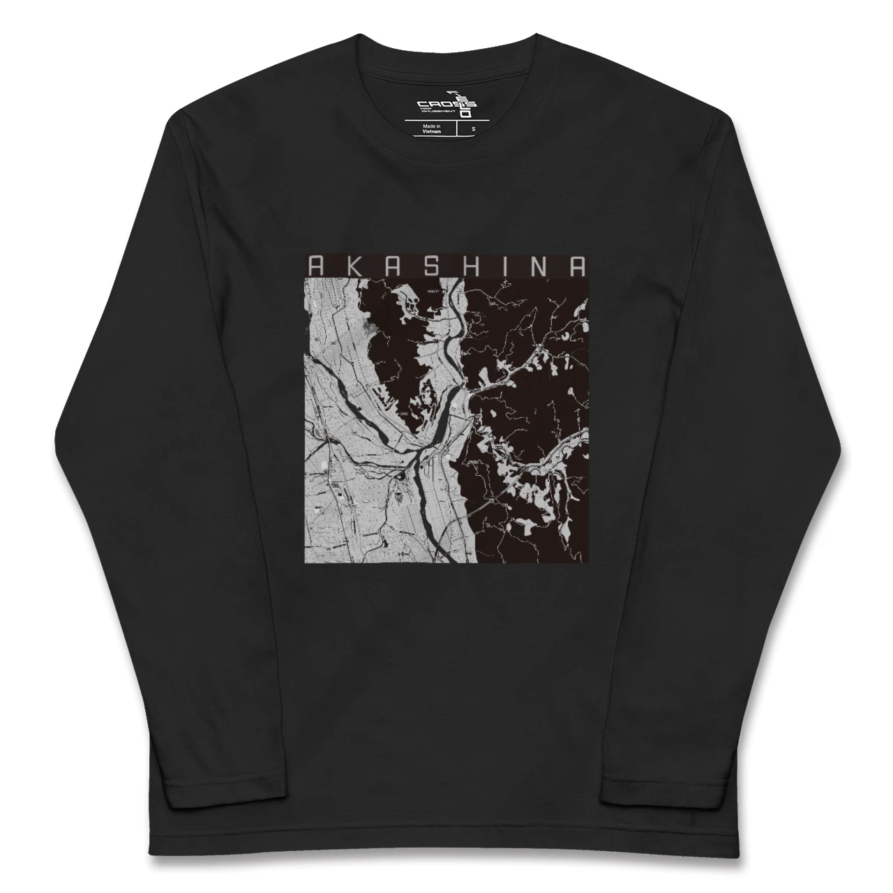 【明科(長野県)】地図柄ロングスリーブTシャツ