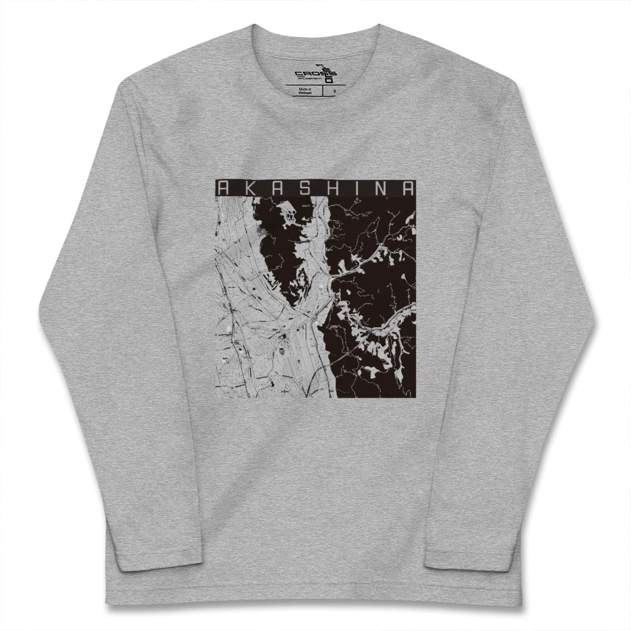 【明科(長野県)】地図柄ロングスリーブTシャツ