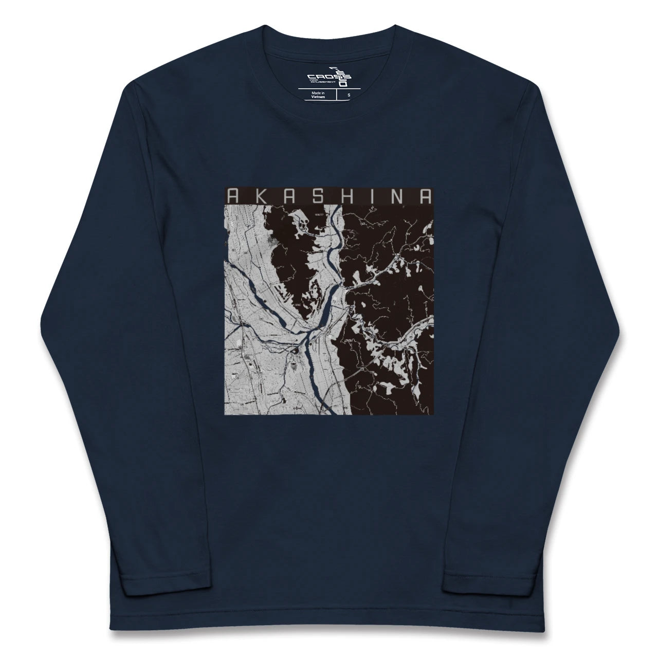【明科(長野県)】地図柄ロングスリーブTシャツ