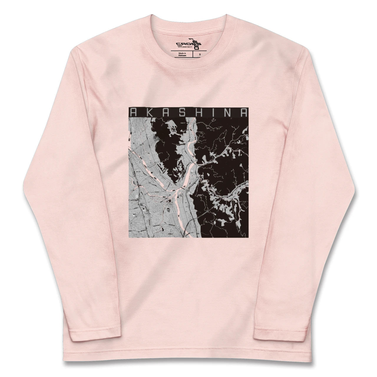 【明科(長野県)】地図柄ロングスリーブTシャツ