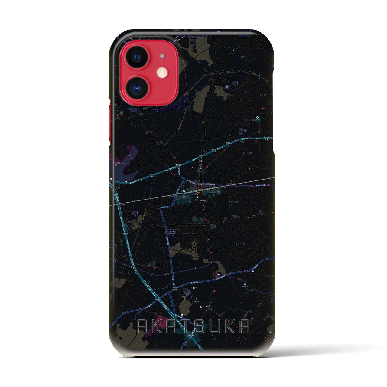 【赤塚(茨城県)】地図柄iPhoneケース(バックカバータイプ)