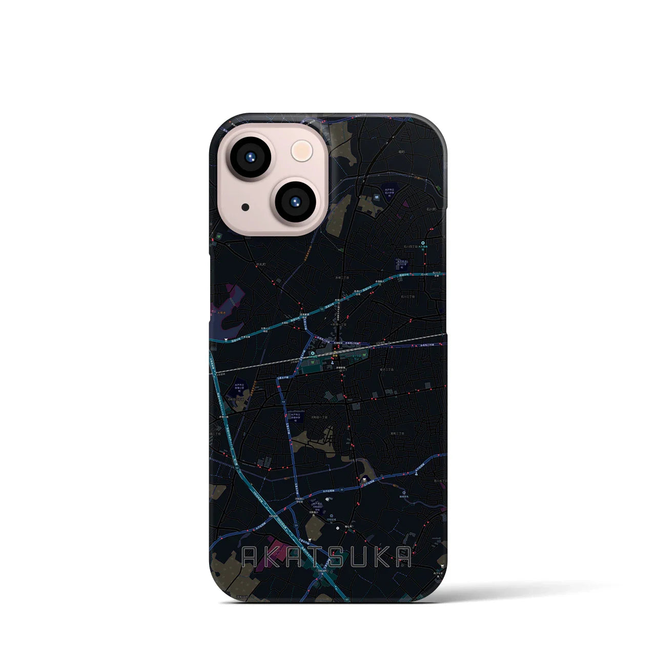 【赤塚(茨城県)】地図柄iPhoneケース(バックカバータイプ)