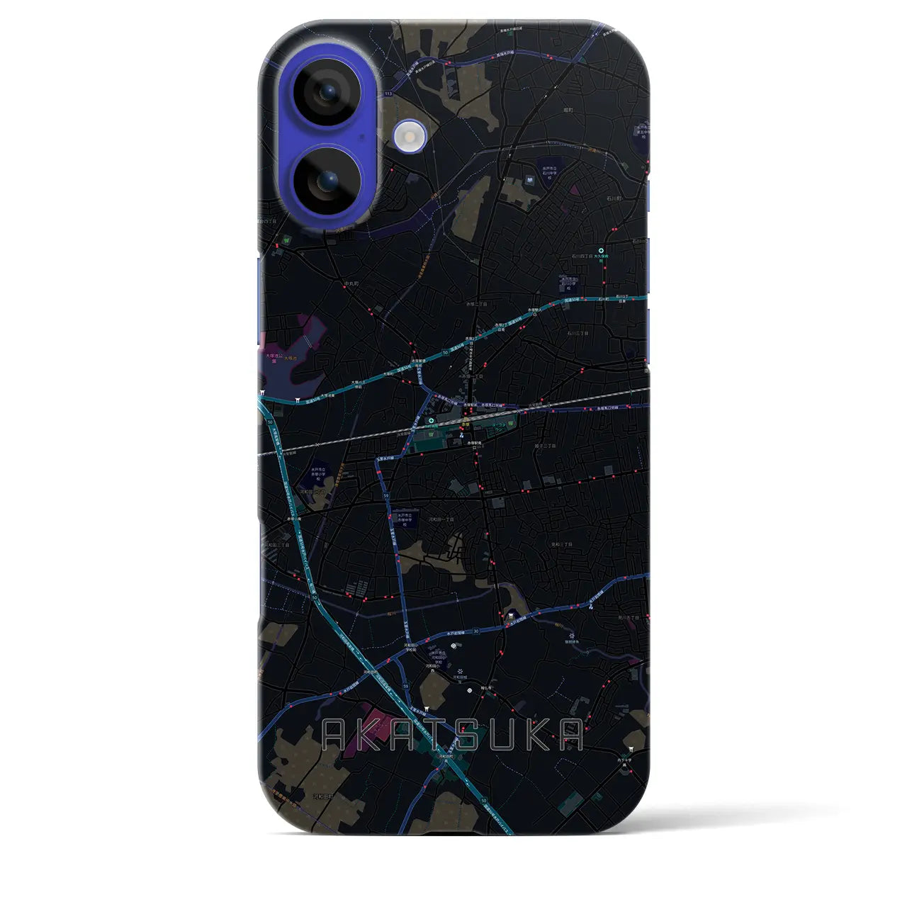 【赤塚(茨城県)】地図柄iPhoneケース(バックカバータイプ)