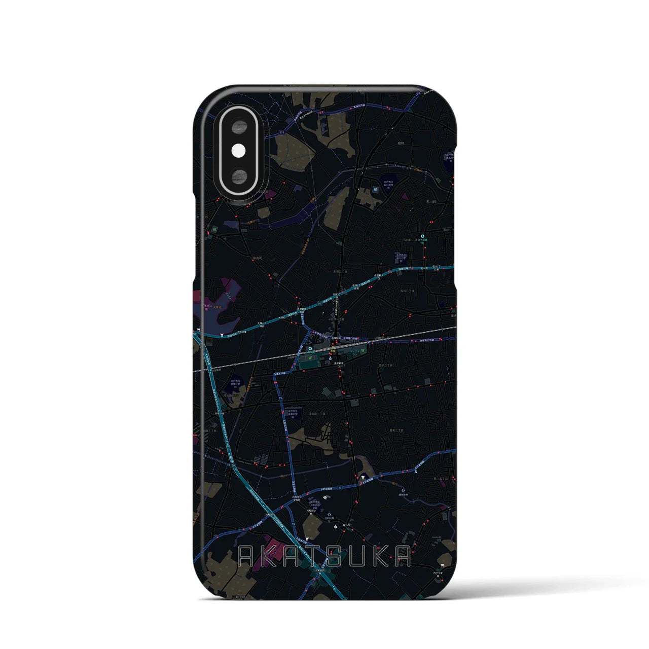 【赤塚(茨城県)】地図柄iPhoneケース(バックカバータイプ)
