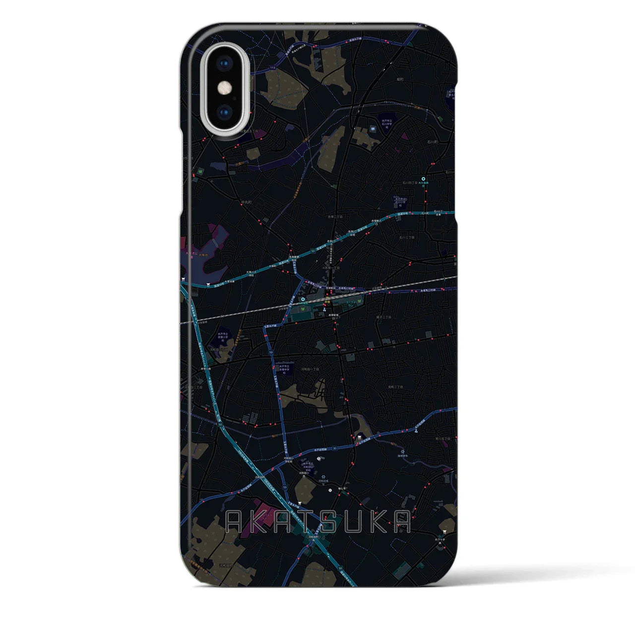 【赤塚(茨城県)】地図柄iPhoneケース(バックカバータイプ)