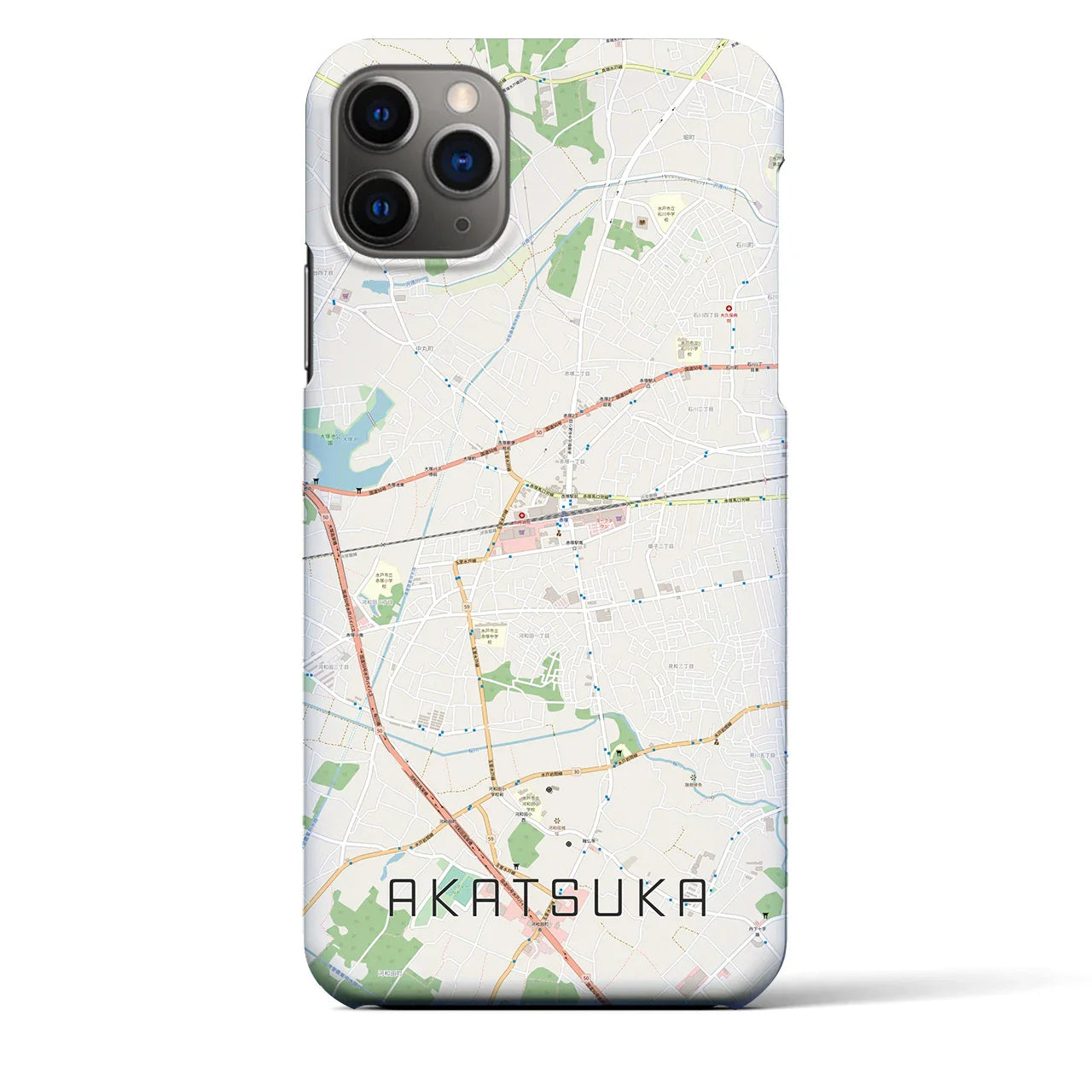 【赤塚(茨城県)】地図柄iPhoneケース(バックカバータイプ)