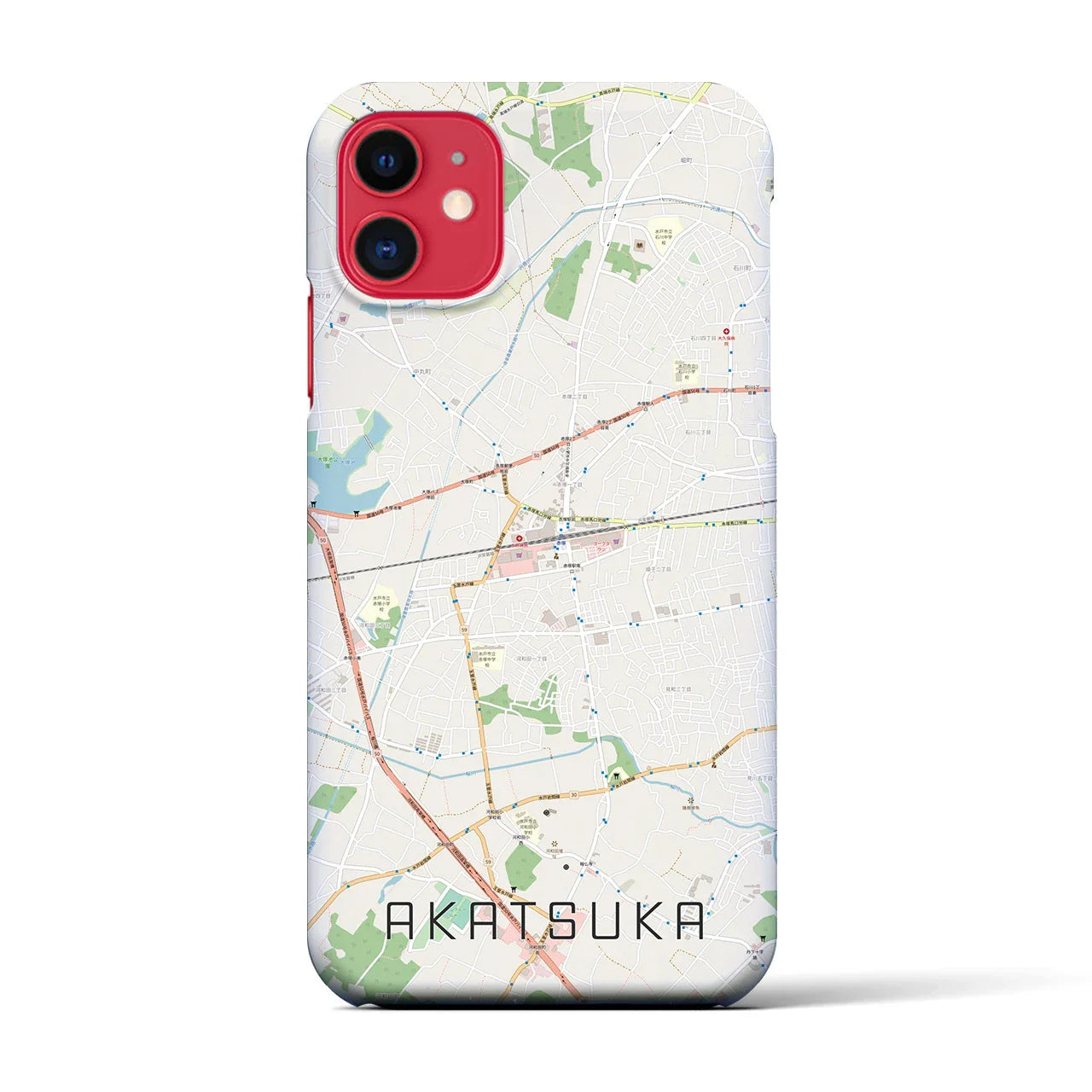 【赤塚(茨城県)】地図柄iPhoneケース(バックカバータイプ)