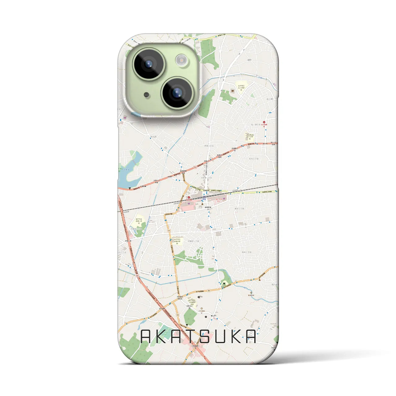 【赤塚(茨城県)】地図柄iPhoneケース(バックカバータイプ)