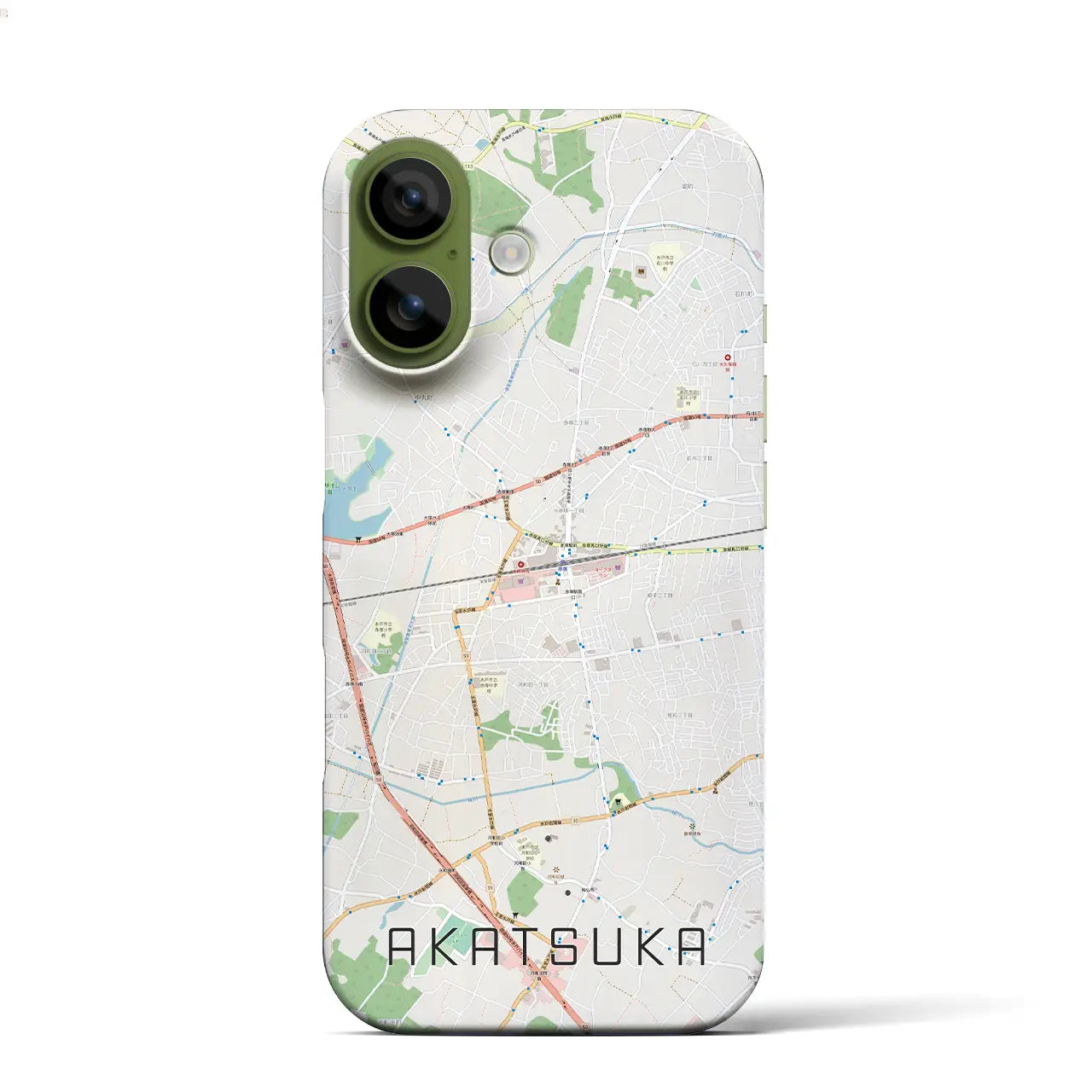【赤塚(茨城県)】地図柄iPhoneケース(バックカバータイプ)ブラック・iPhone 17 Pro Max 用