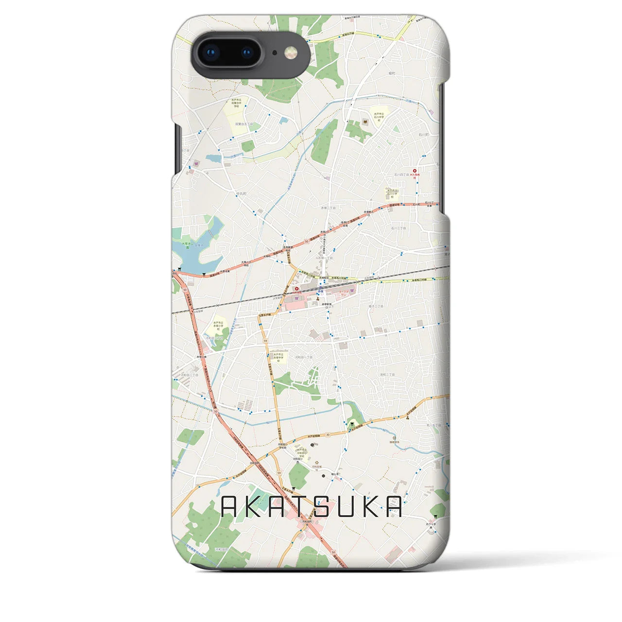 【赤塚(茨城県)】地図柄iPhoneケース(バックカバータイプ)