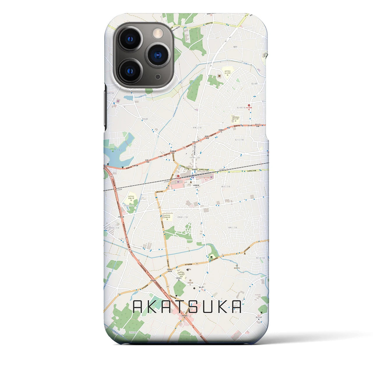 【赤塚(茨城県)】地図柄iPhoneケース(バックカバータイプ)