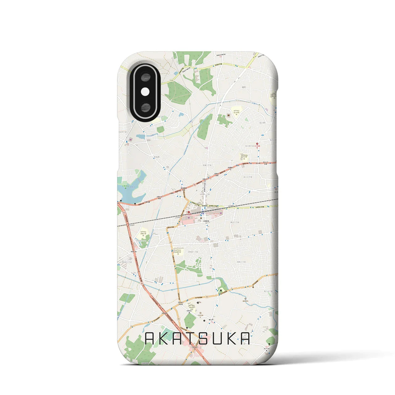 【赤塚(茨城県)】地図柄iPhoneケース(バックカバータイプ)