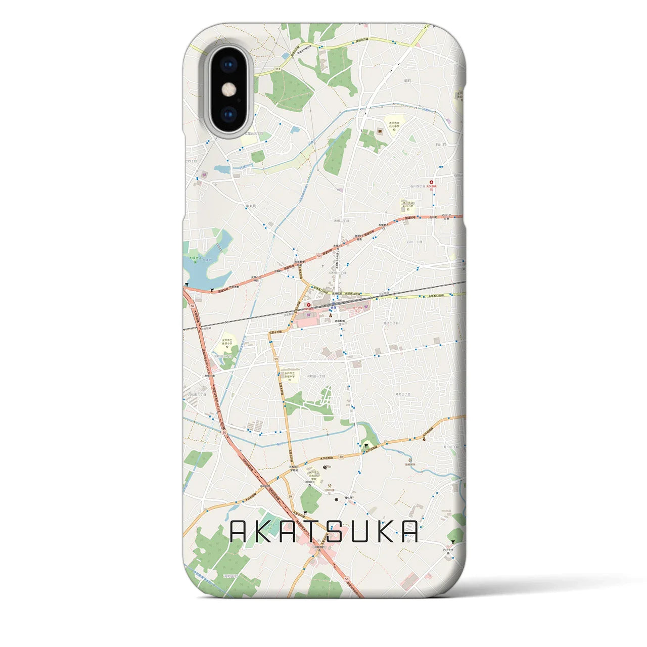 【赤塚(茨城県)】地図柄iPhoneケース(バックカバータイプ)