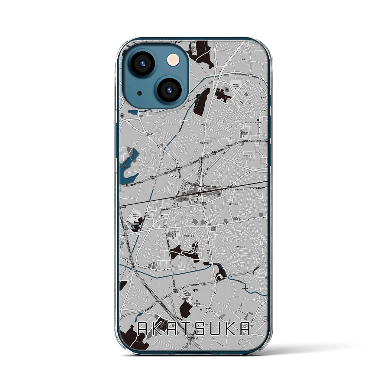 【赤塚(茨城県)】地図柄iPhoneケース(クリアタイプ)