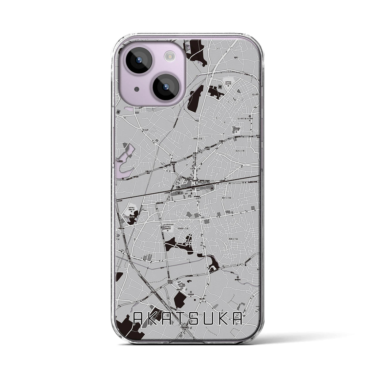 【赤塚(茨城県)】地図柄iPhoneケース(クリアタイプ)