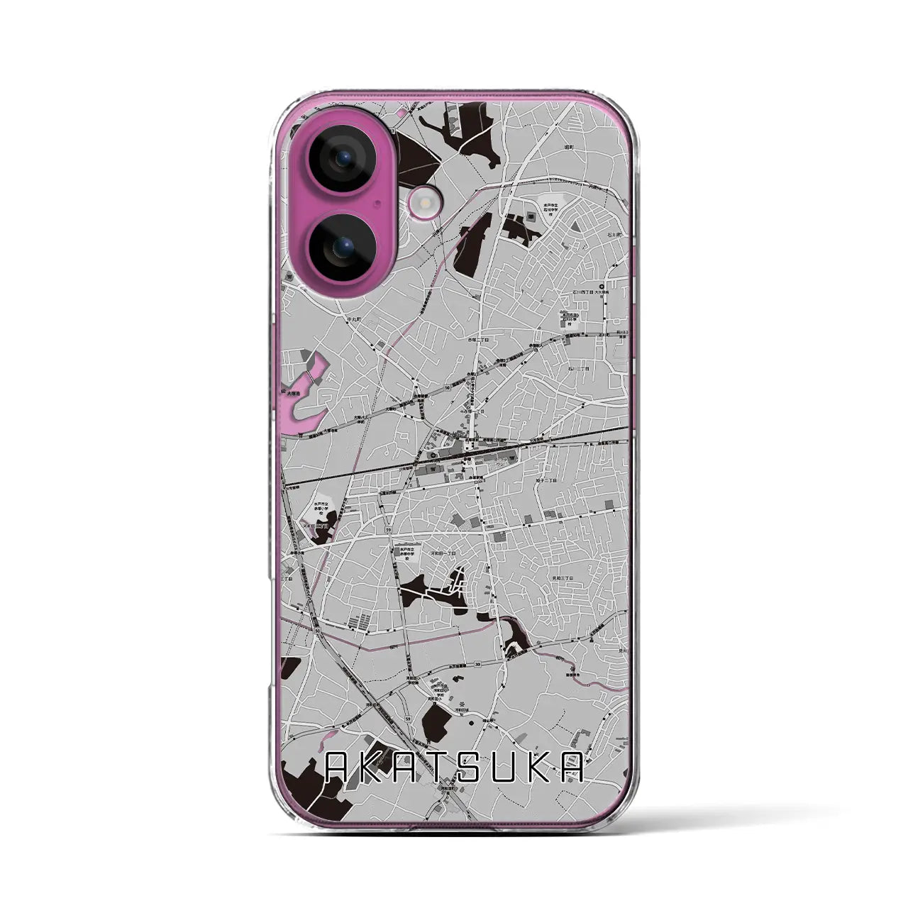 【赤塚(茨城県)】地図柄iPhoneケース(クリアタイプ)