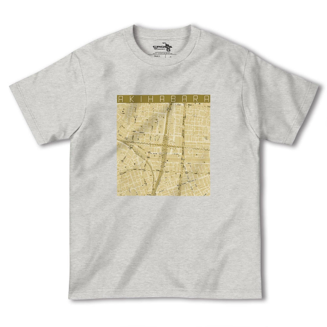 【秋葉原カラー】地図柄ヘビーウェイトTシャツ