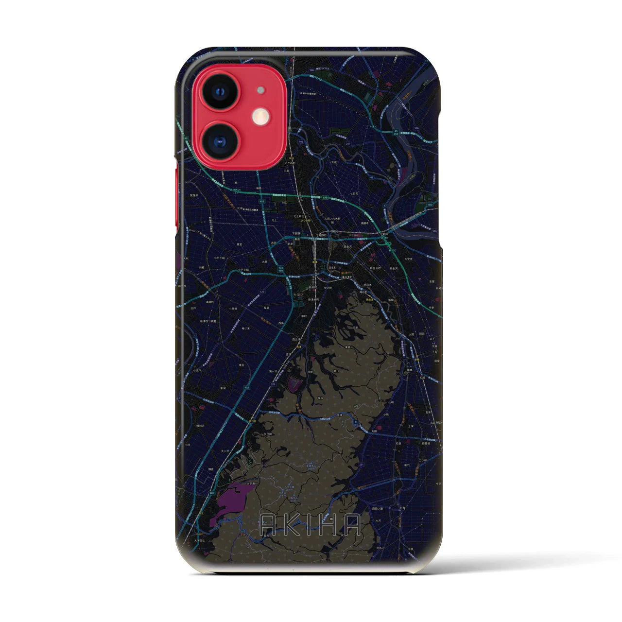 【秋葉(新潟県)】地図柄iPhoneケース(バックカバータイプ)