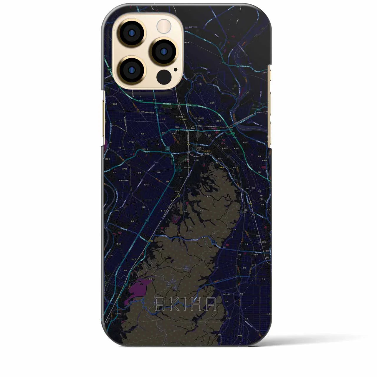 【秋葉(新潟県)】地図柄iPhoneケース(バックカバータイプ)