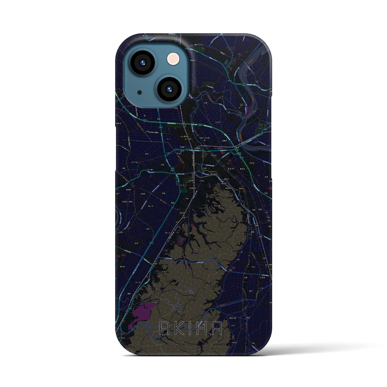 【秋葉(新潟県)】地図柄iPhoneケース(バックカバータイプ)