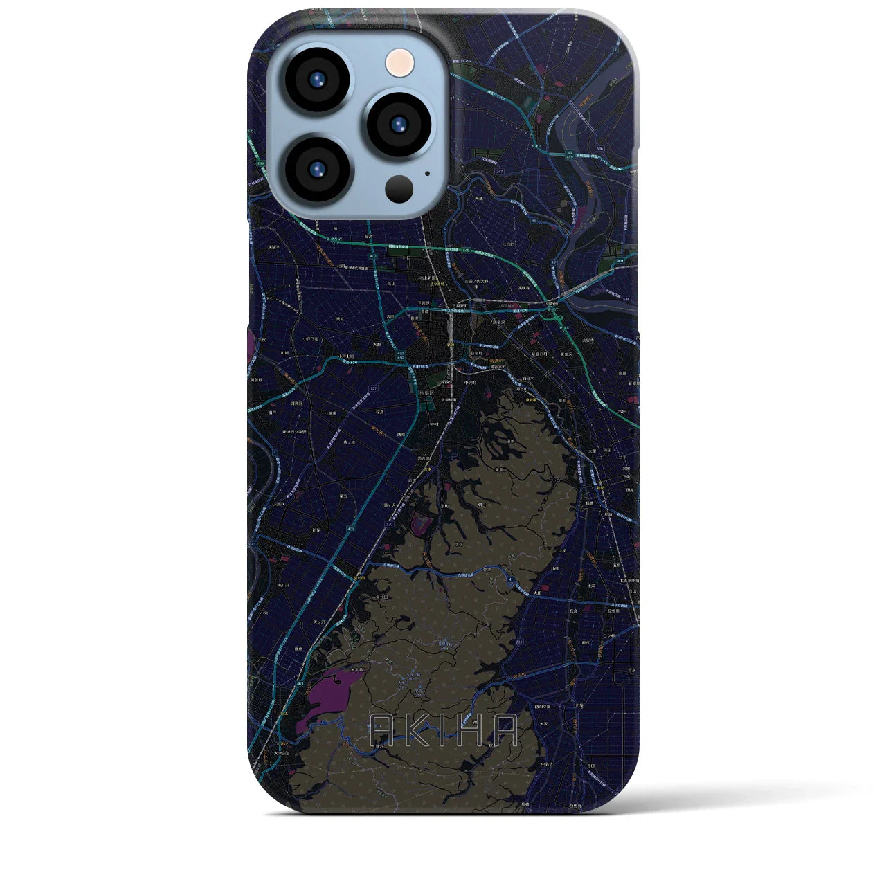 【秋葉(新潟県)】地図柄iPhoneケース(バックカバータイプ)