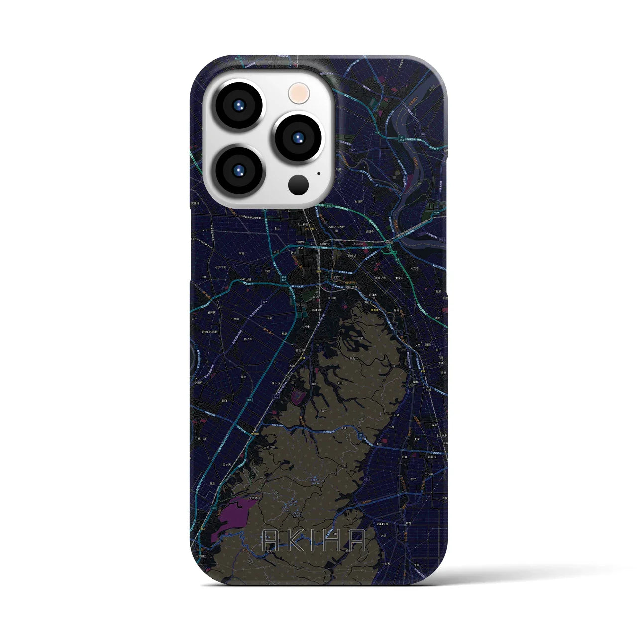 【秋葉(新潟県)】地図柄iPhoneケース(バックカバータイプ)