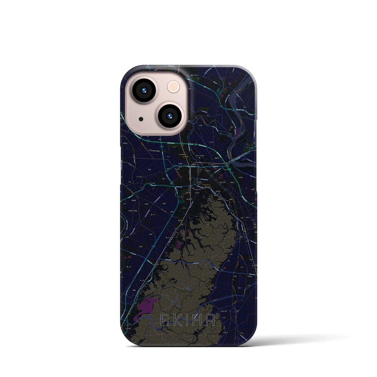 【秋葉(新潟県)】地図柄iPhoneケース(バックカバータイプ)