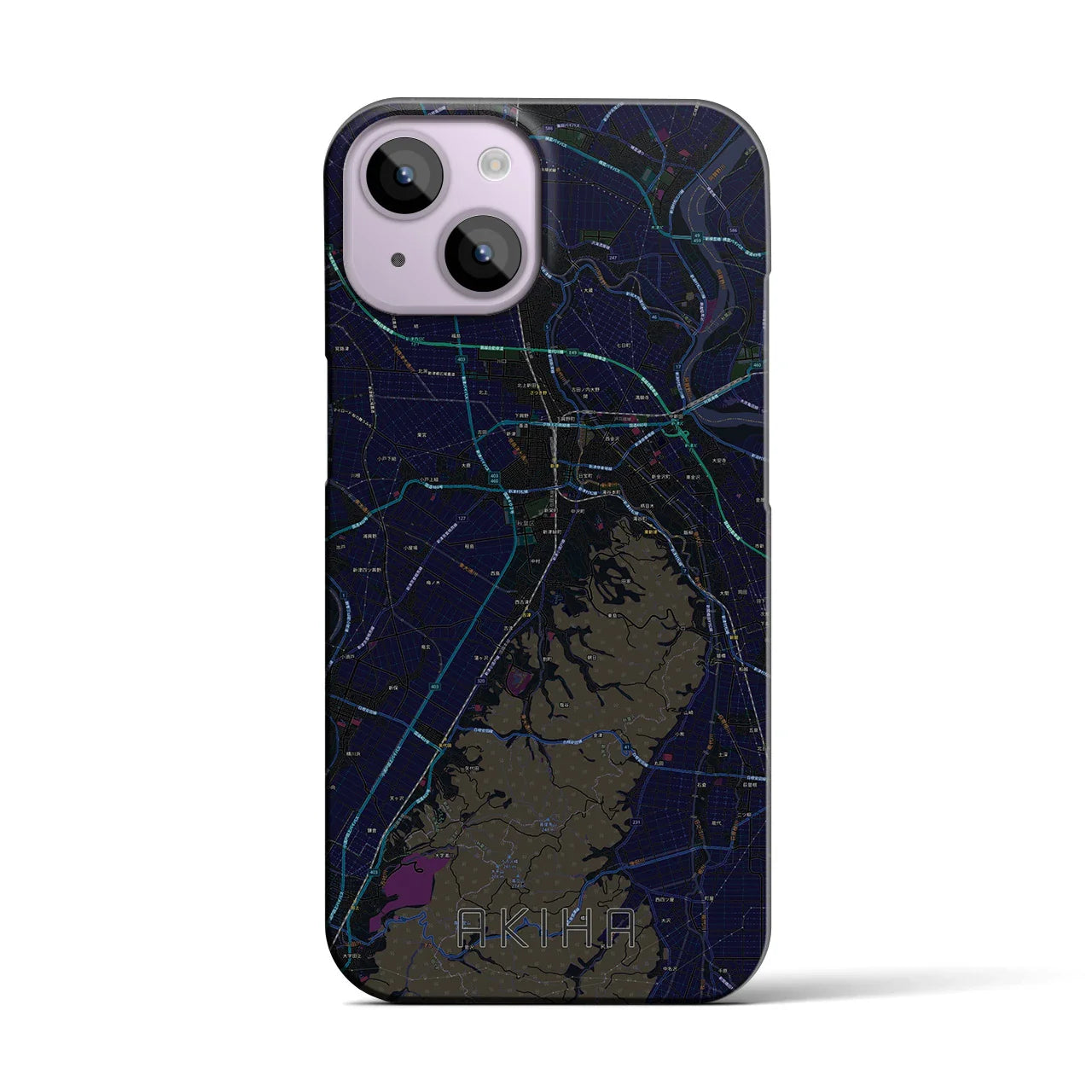 【秋葉(新潟県)】地図柄iPhoneケース(バックカバータイプ)