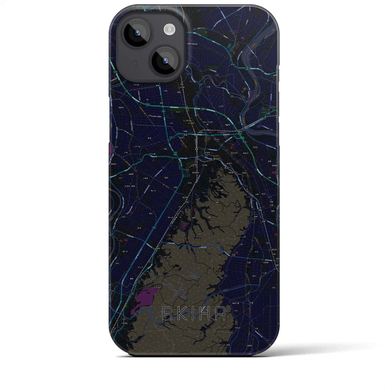 【秋葉(新潟県)】地図柄iPhoneケース(バックカバータイプ)
