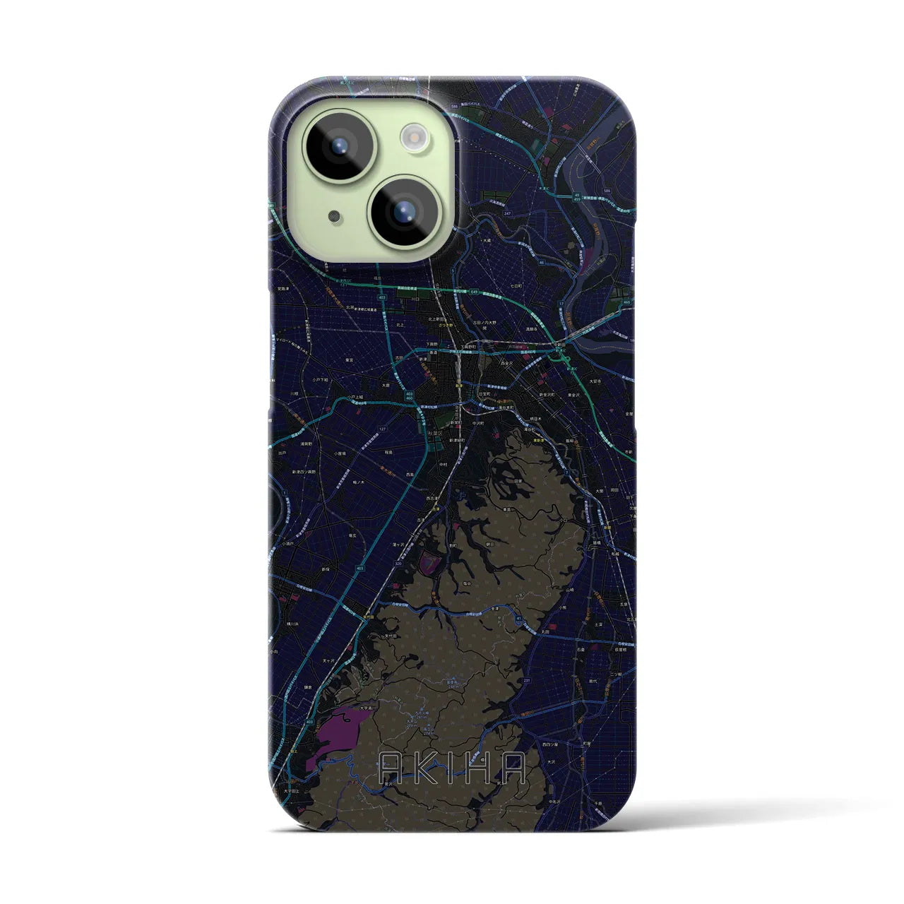 【秋葉(新潟県)】地図柄iPhoneケース(バックカバータイプ)