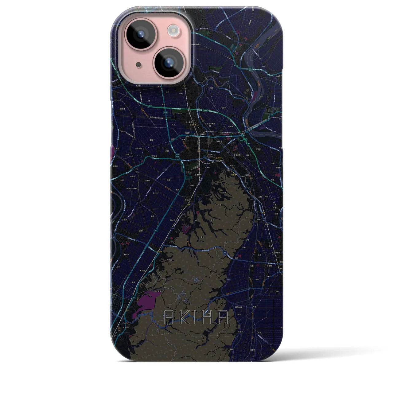 【秋葉(新潟県)】地図柄iPhoneケース(バックカバータイプ)
