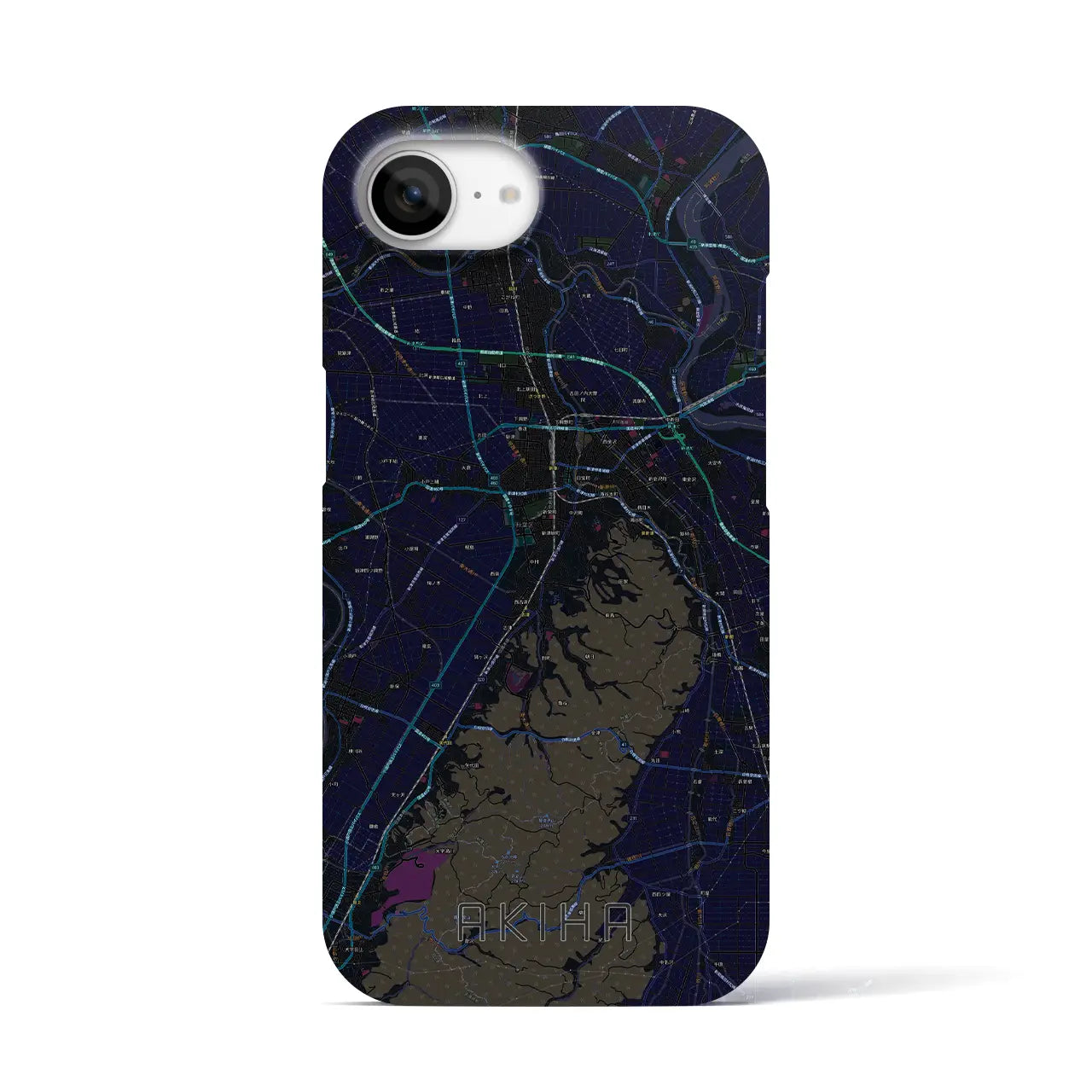 【秋葉(新潟県)】地図柄iPhoneケース(バックカバータイプ)