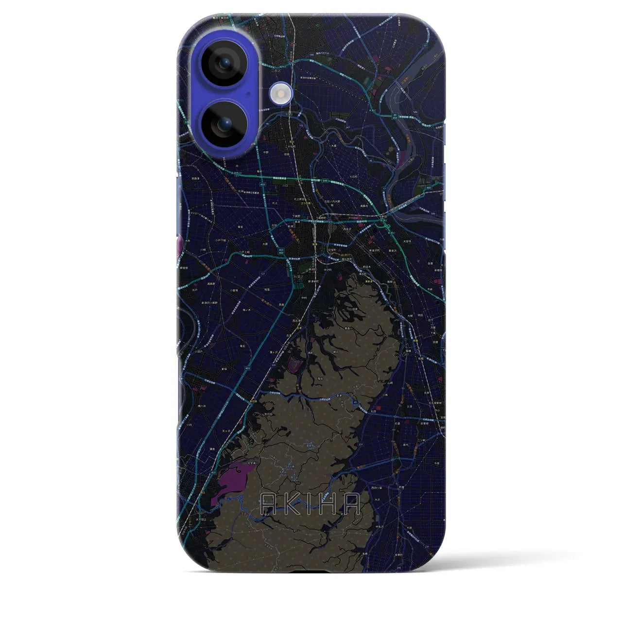 【秋葉(新潟県)】地図柄iPhoneケース(バックカバータイプ)