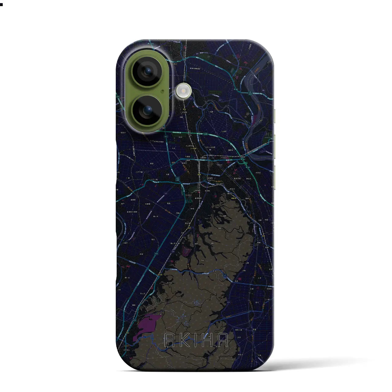 【秋葉(新潟県)】地図柄iPhoneケース(バックカバータイプ)