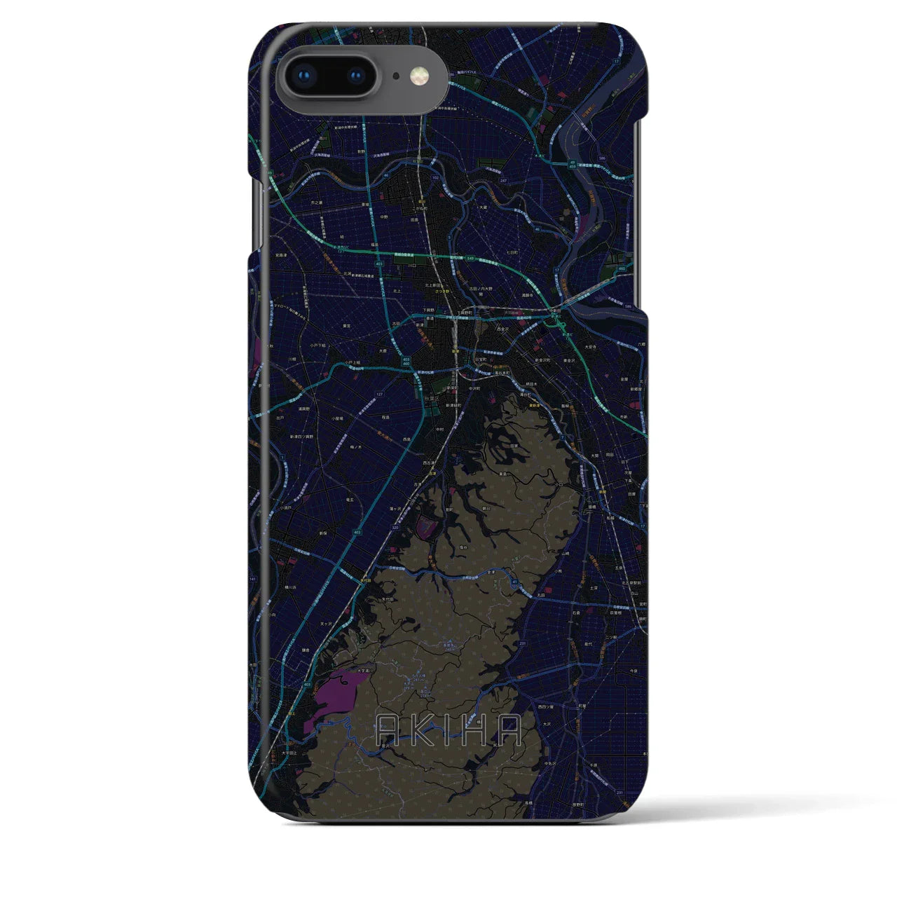 【秋葉(新潟県)】地図柄iPhoneケース(バックカバータイプ)