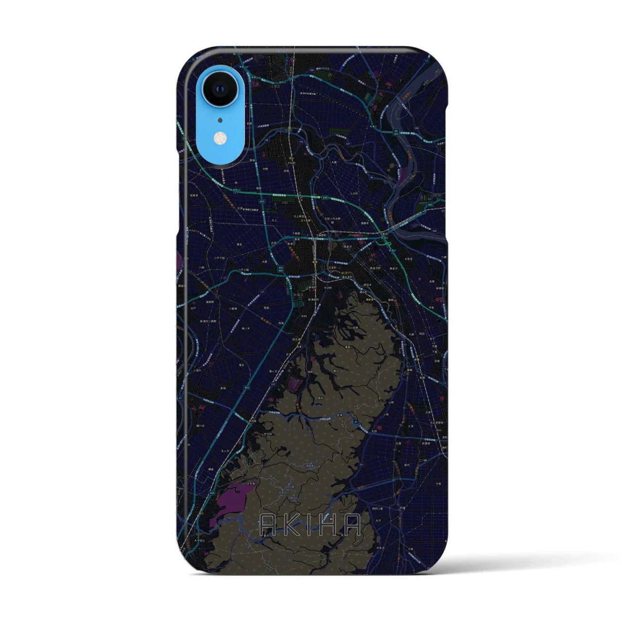 【秋葉(新潟県)】地図柄iPhoneケース(バックカバータイプ)