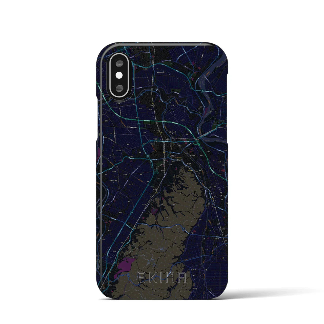 【秋葉(新潟県)】地図柄iPhoneケース(バックカバータイプ)