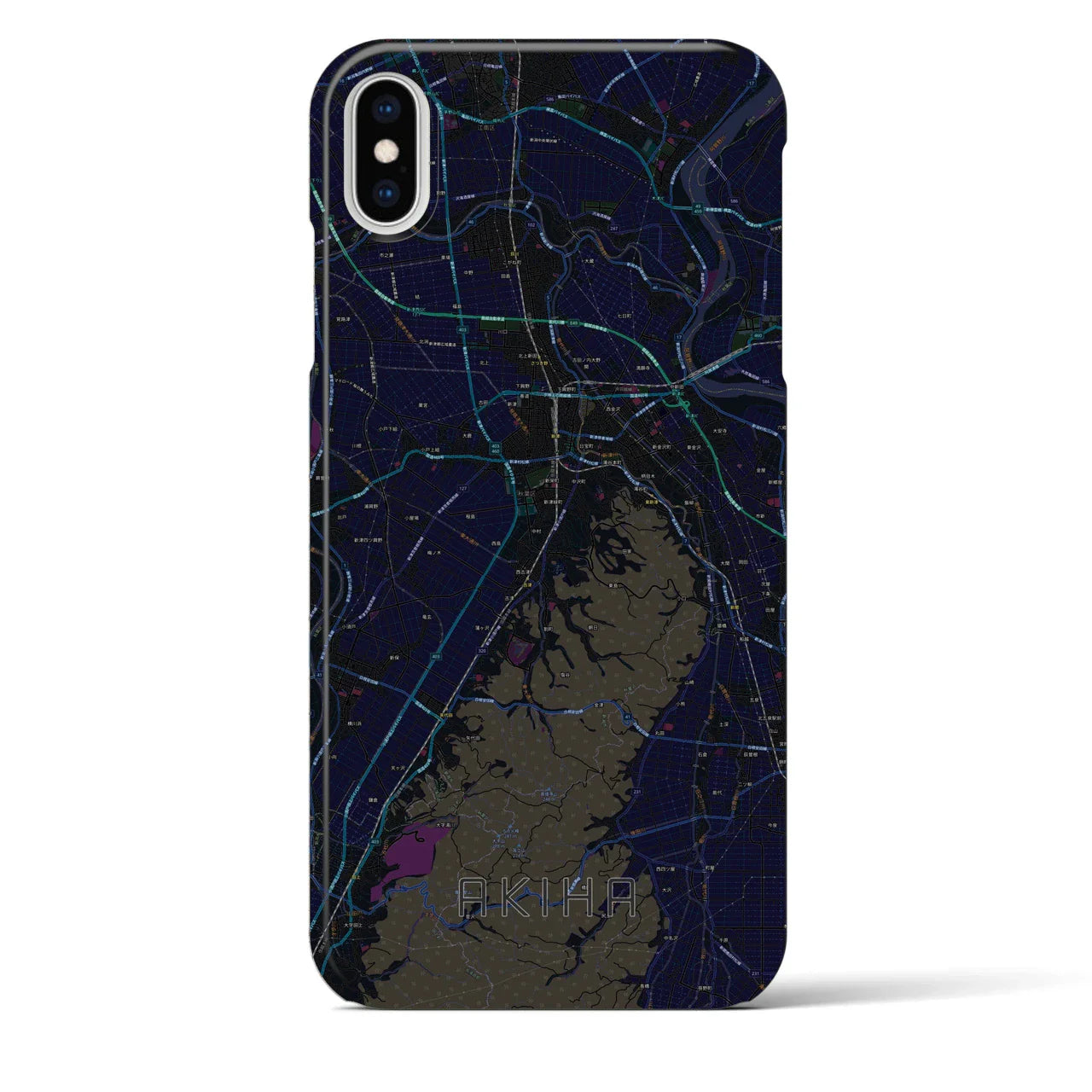 【秋葉(新潟県)】地図柄iPhoneケース(バックカバータイプ)