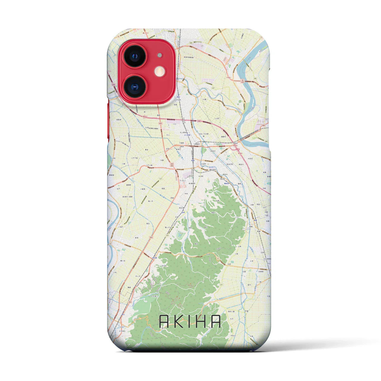 【秋葉(新潟県)】地図柄iPhoneケース(バックカバータイプ)